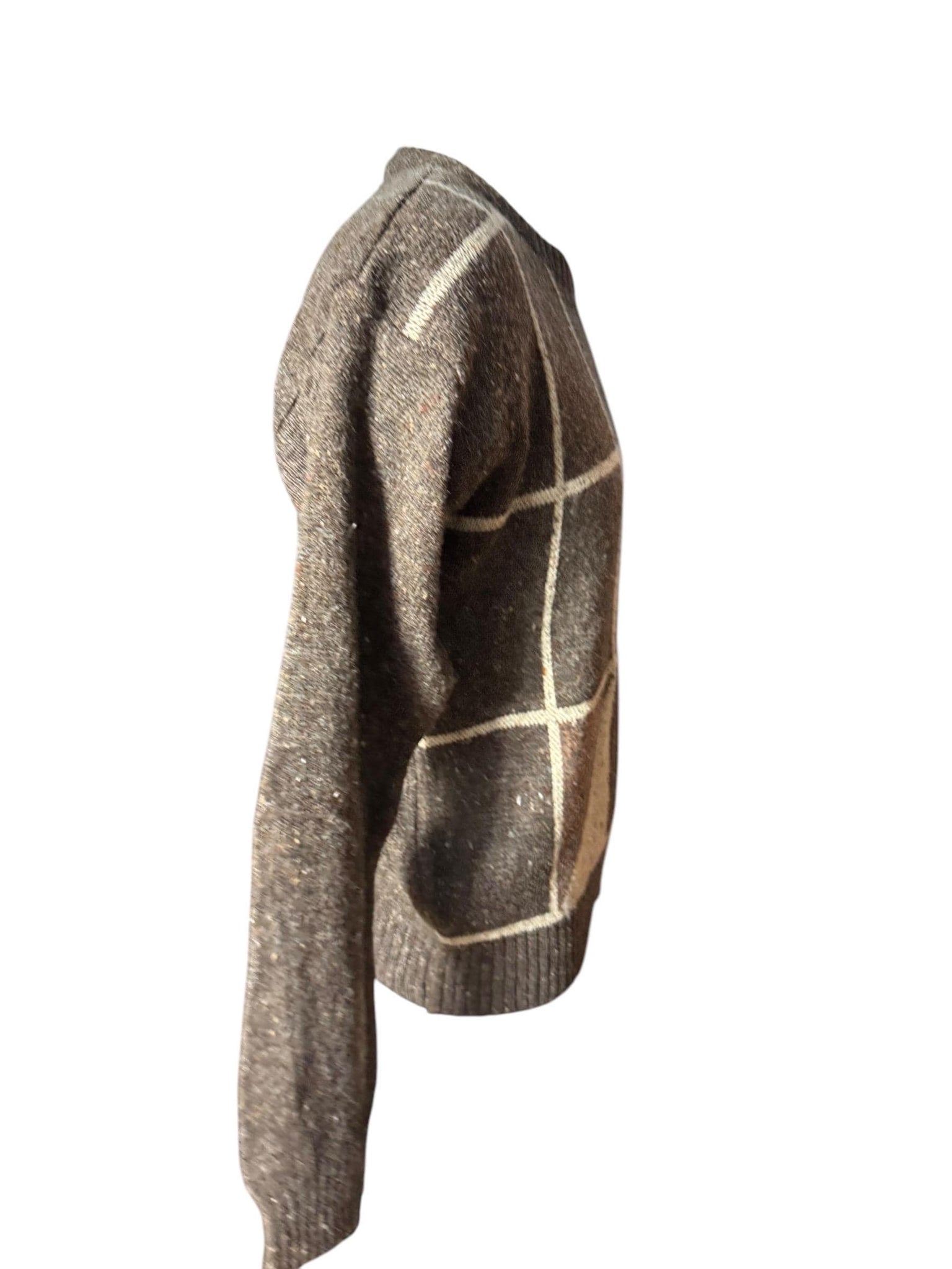 Vintage 80's men's brown pattern sweater M Kennington