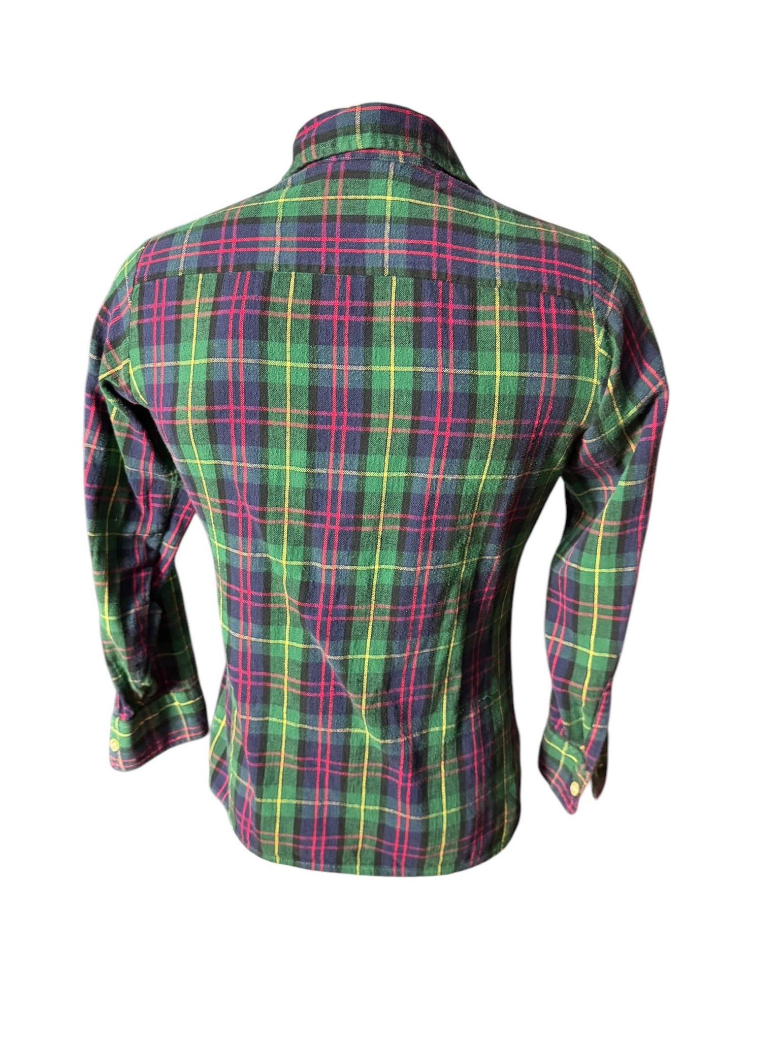 Vintage Manhatten green flannel shirt S