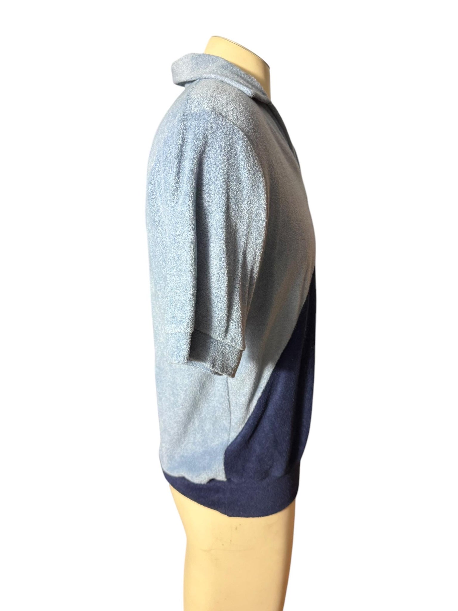 Vintage 70’s blue & tan terry cloth pullover M Richman