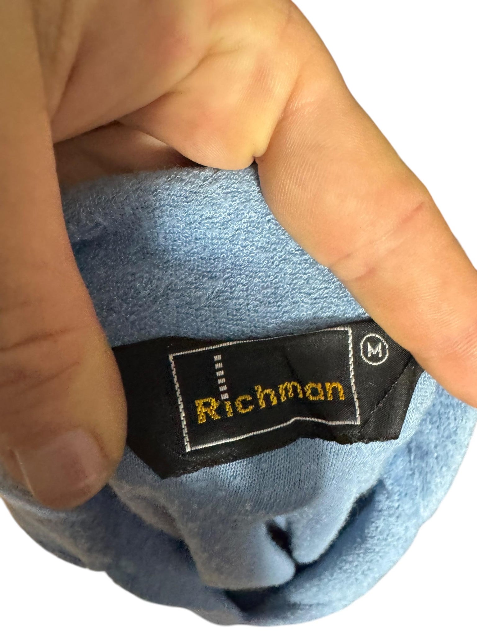 Vintage 70’s blue & tan terry cloth pullover M Richman