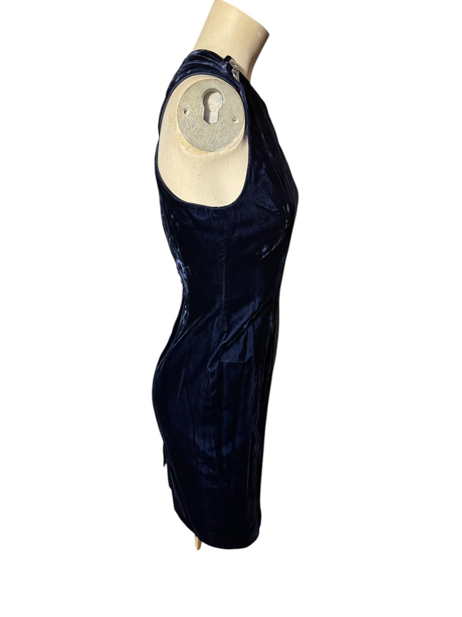 Vintage 80's blue velvet party dress 4 Liz Claiborne
