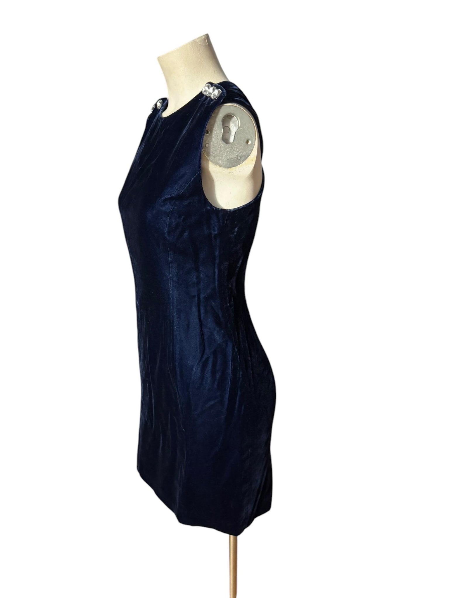 Vintage 80's blue velvet party dress 4 Liz Claiborne