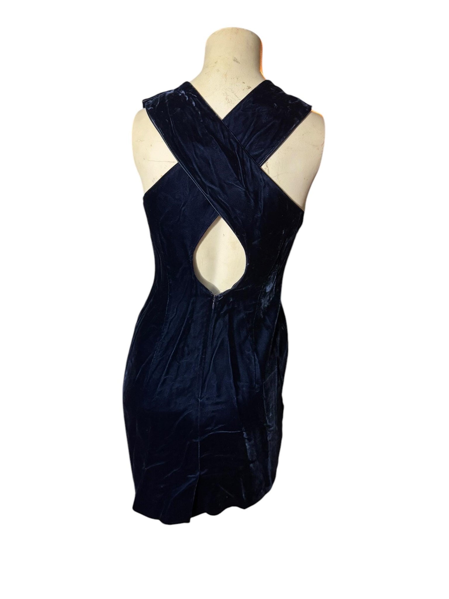 Vintage 80's blue velvet party dress 4 Liz Claiborne