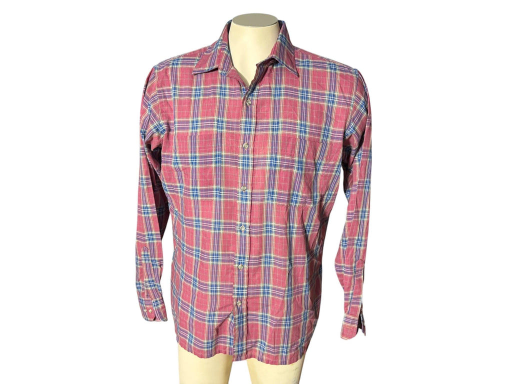 Vintage plaid 80’s shirt L Arrow Sport
