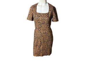 Vintage 80's black & brown fitted dress Gigi 6