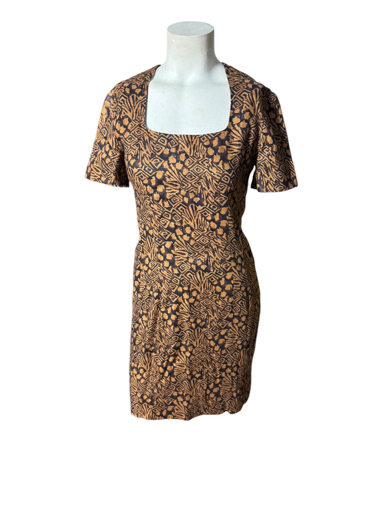 Vintage 80's black & brown fitted dress Gigi 6