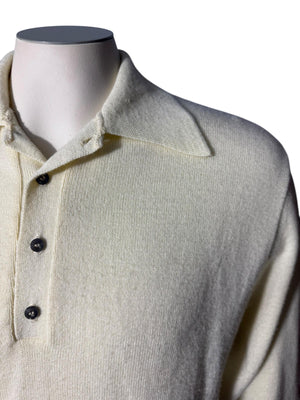 Vintage 70's men's off white sweater L Royal Knight