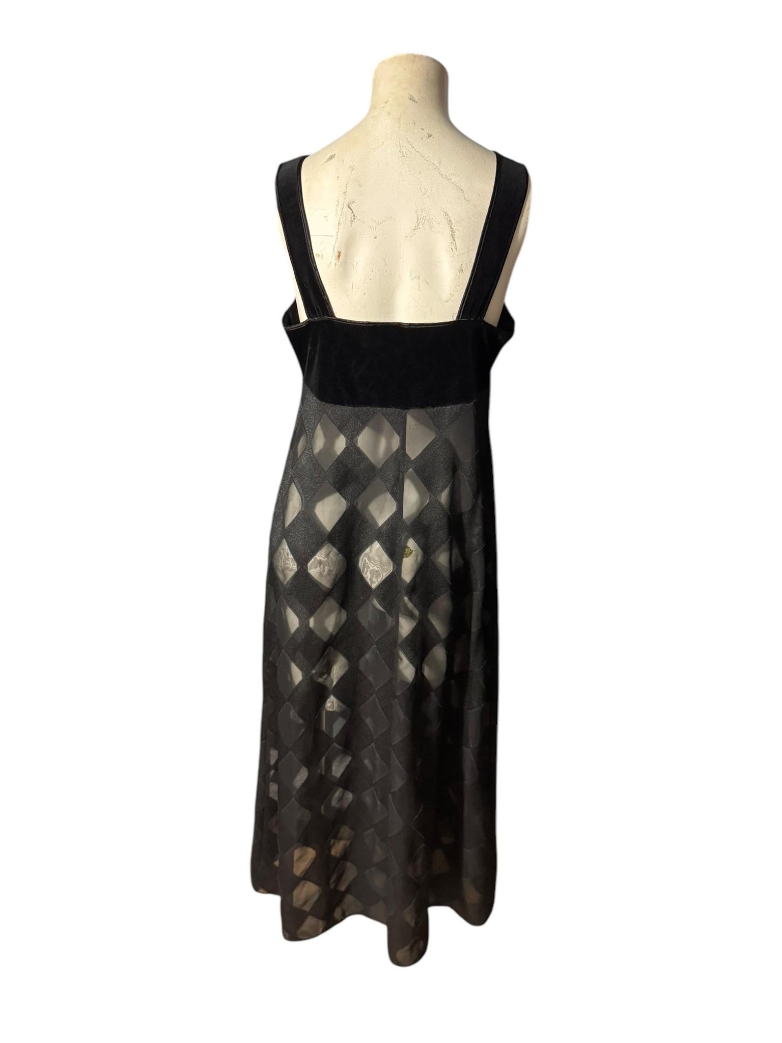 Vintage Lucie Ann long black nightgown L XL