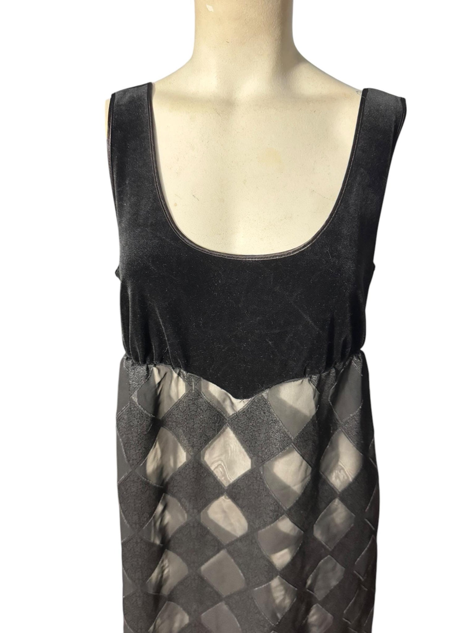 Vintage Lucie Ann long black nightgown L XL