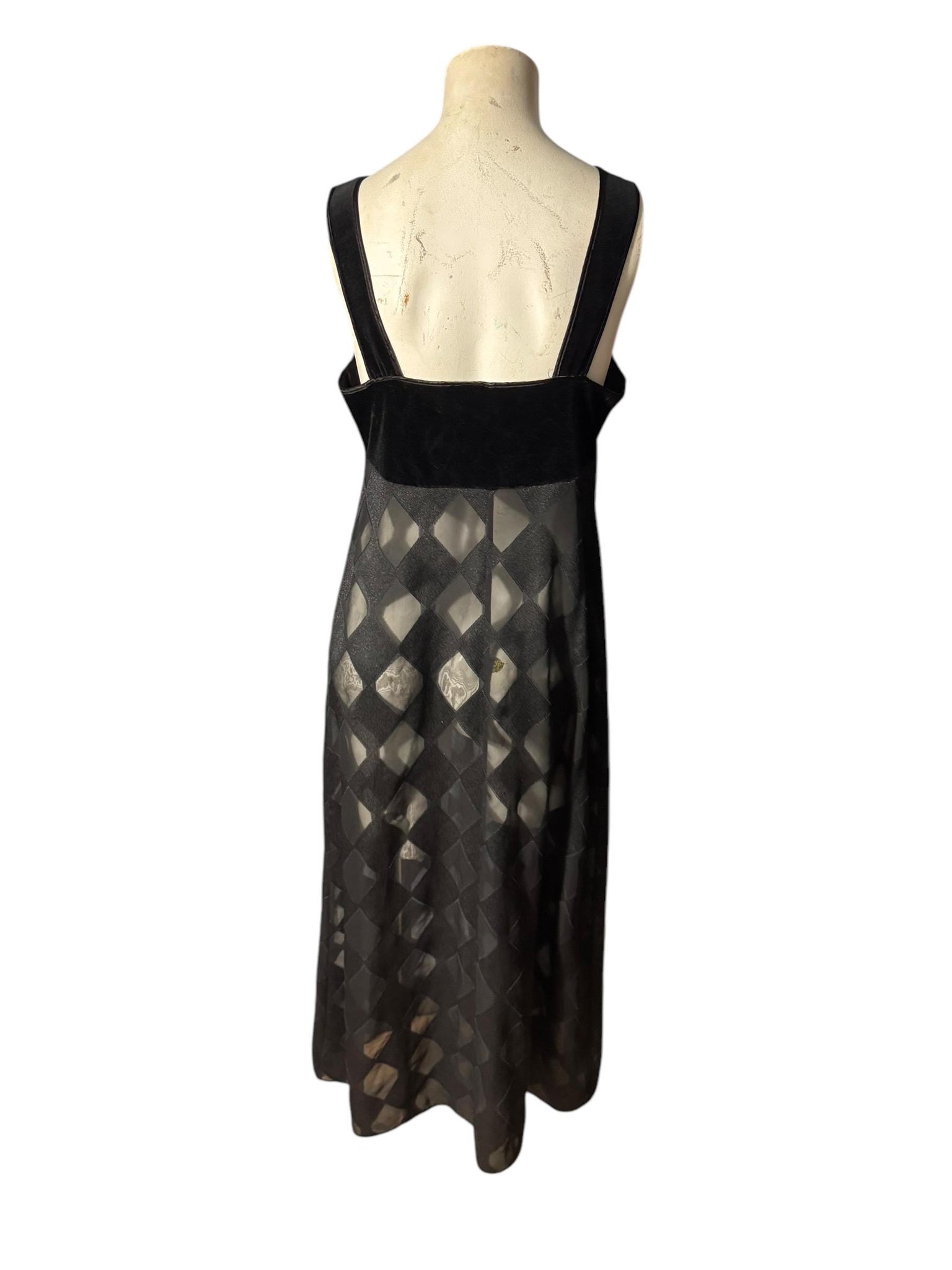 Vintage Lucie Ann long black nightgown L XL