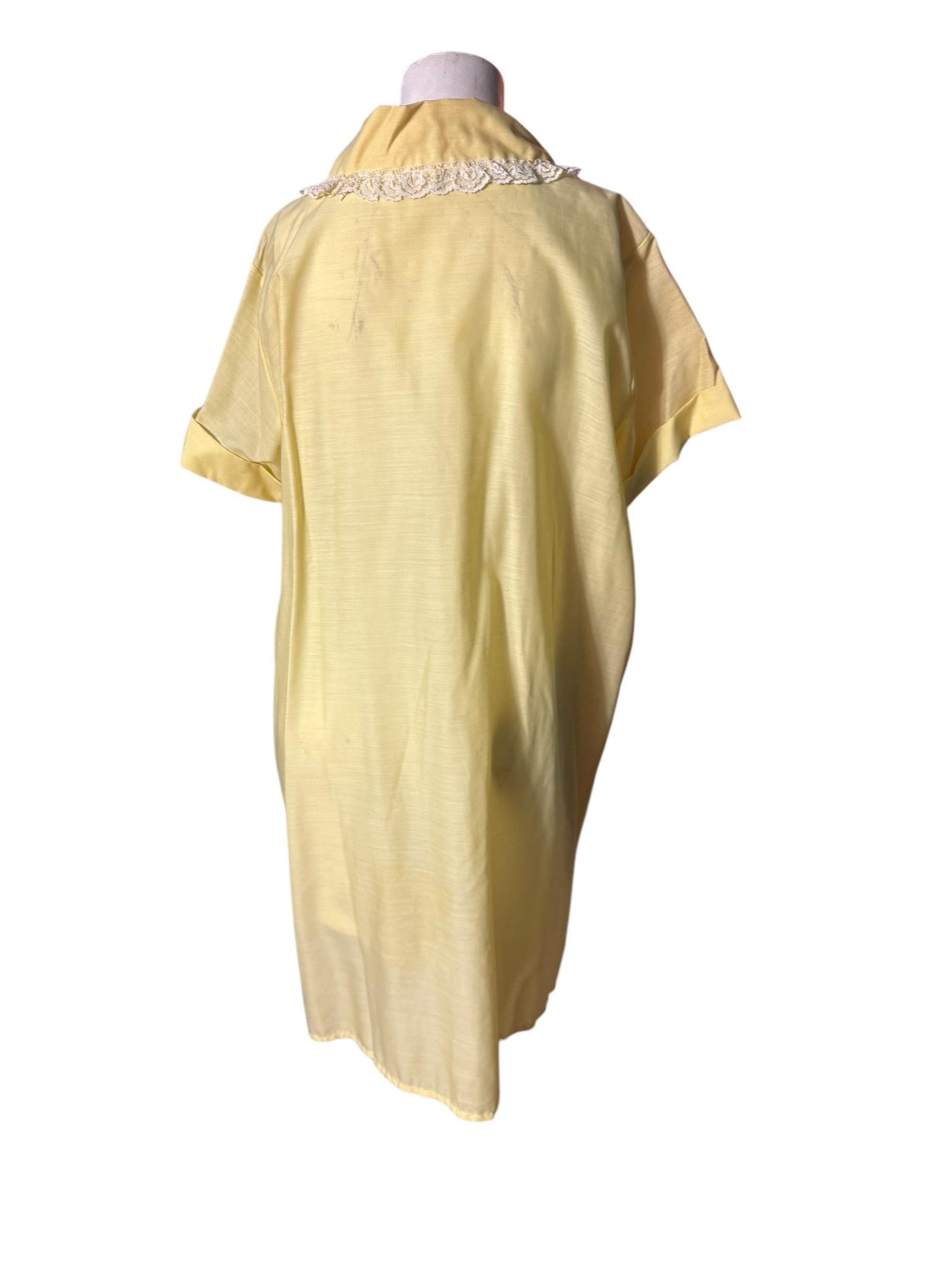Vintage 60's cotton yellow robe house dress XL