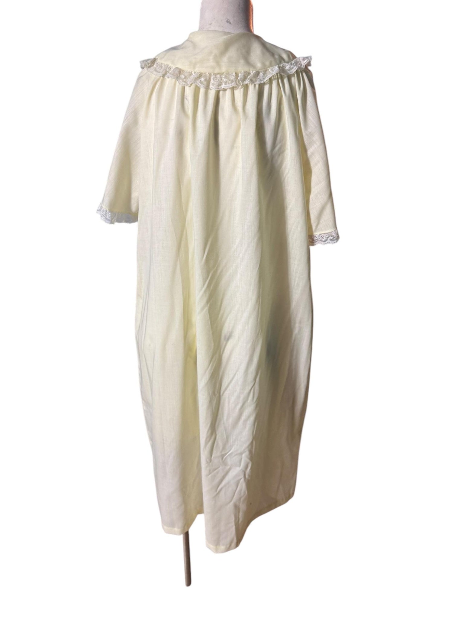 Vintage 60's cotton yellow robe house dress L Carole