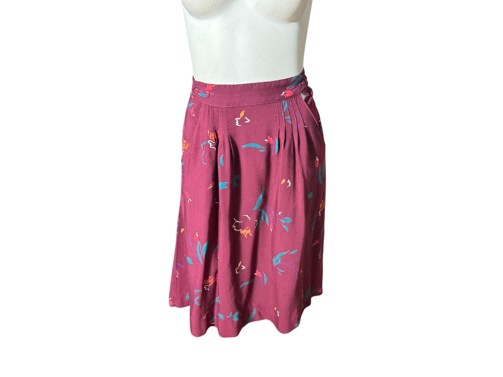 Vintage 80's maroon high waist skirt S Bombacha