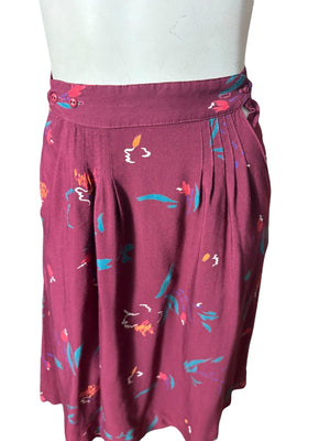 Vintage 80's maroon high waist skirt S Bombacha