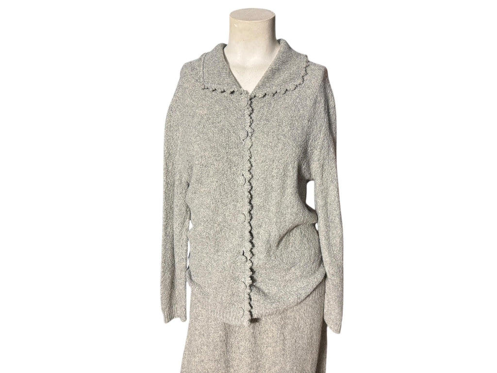 Vintage 70's women's sweater suit skirt & jacket M L Feather Knits
