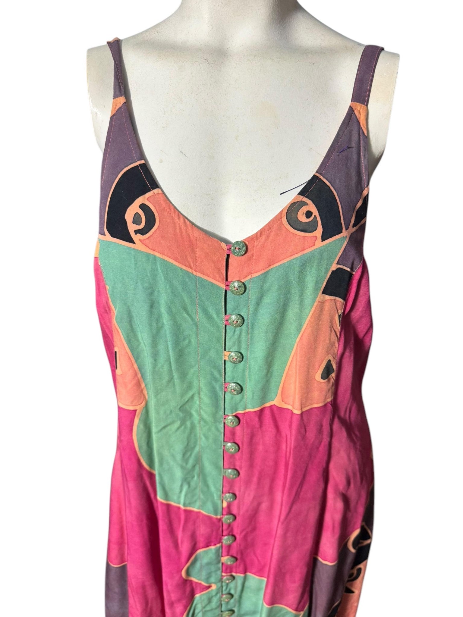 Vintage 80's sun dress M L Tropical Tantrum