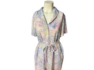 Vintage 70's purple polyester house dress L XL