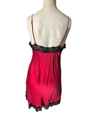 Red silk Victoria's Secret short nightgown M