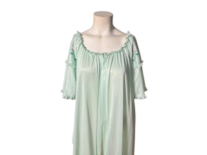 Vintage 70's 80's turquoise robe L