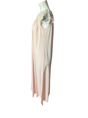 Vintage pink 80's long nightgown M