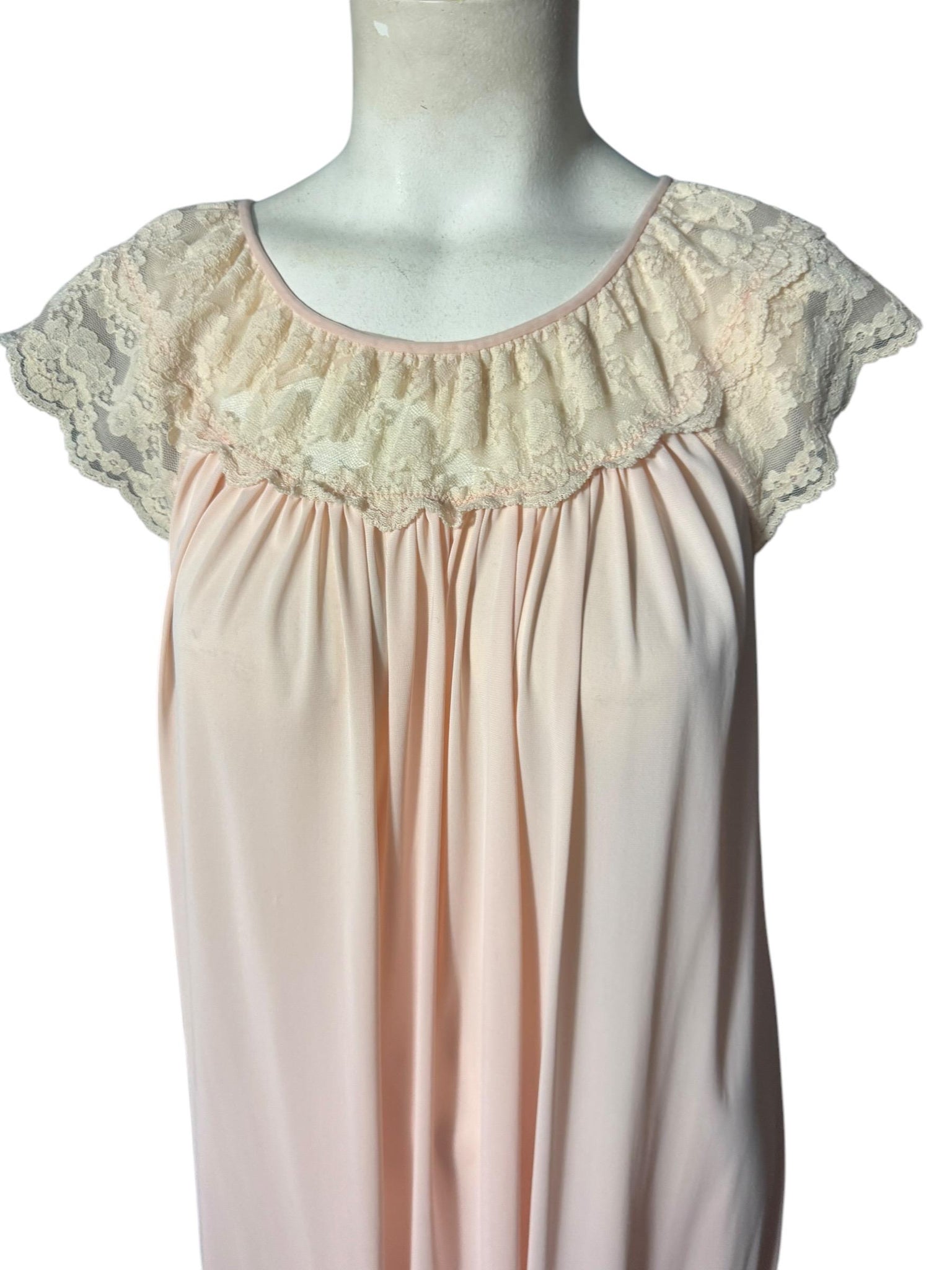Vintage pink 80's long nightgown M