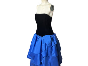 Vintage 80's Rose Taft Couture formal dress S