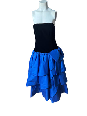 Vintage 80's Rose Taft Couture formal dress S