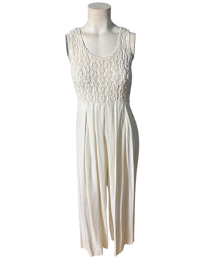 Vintage 80's white jumpsuit romper M Express