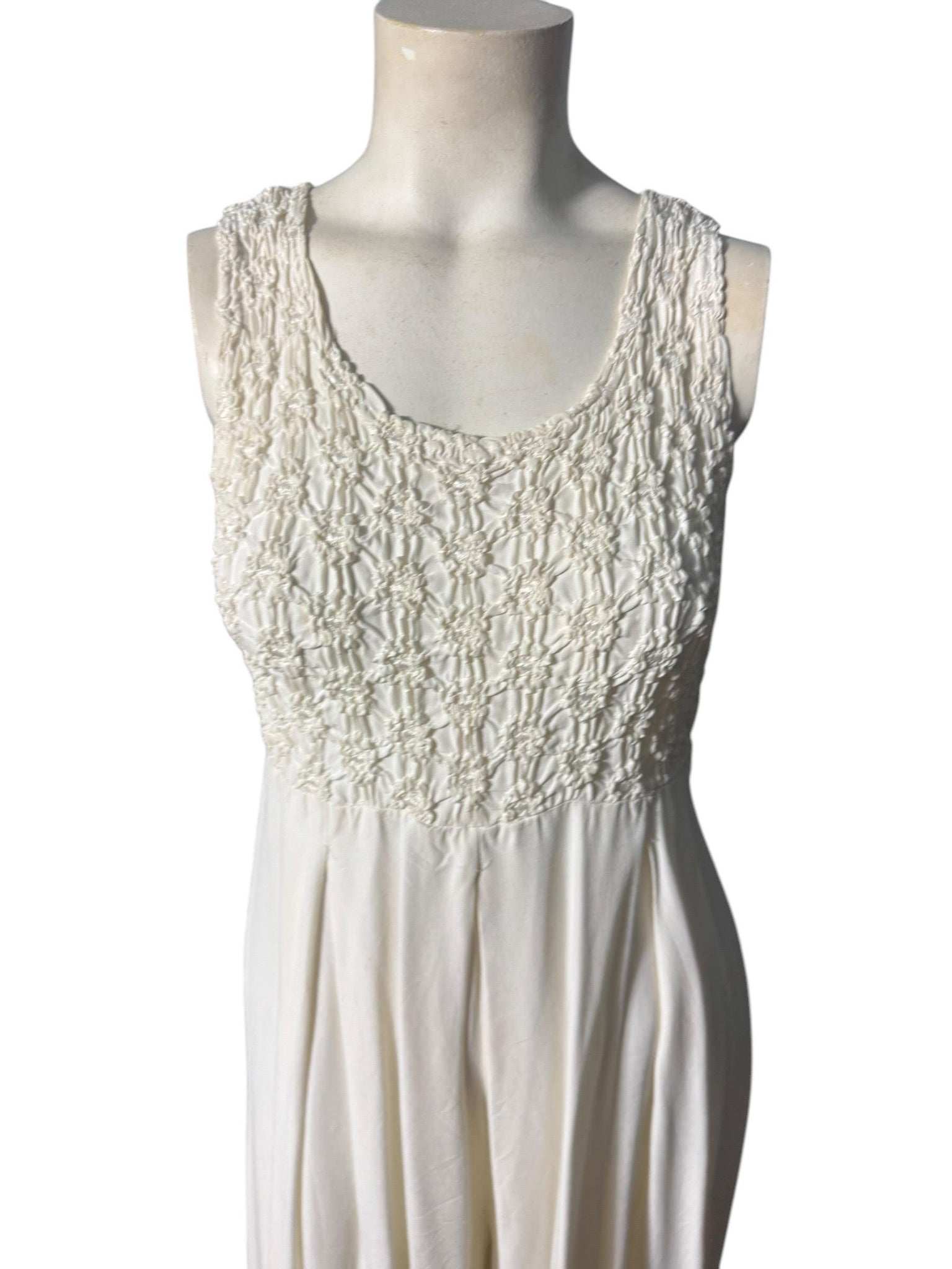 Vintage 80's white jumpsuit romper M Express