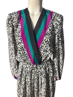 vintage 80's Leslie Fay dress M petite