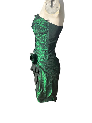 Vintage 80's Gunne Sax green prom party dress XS
