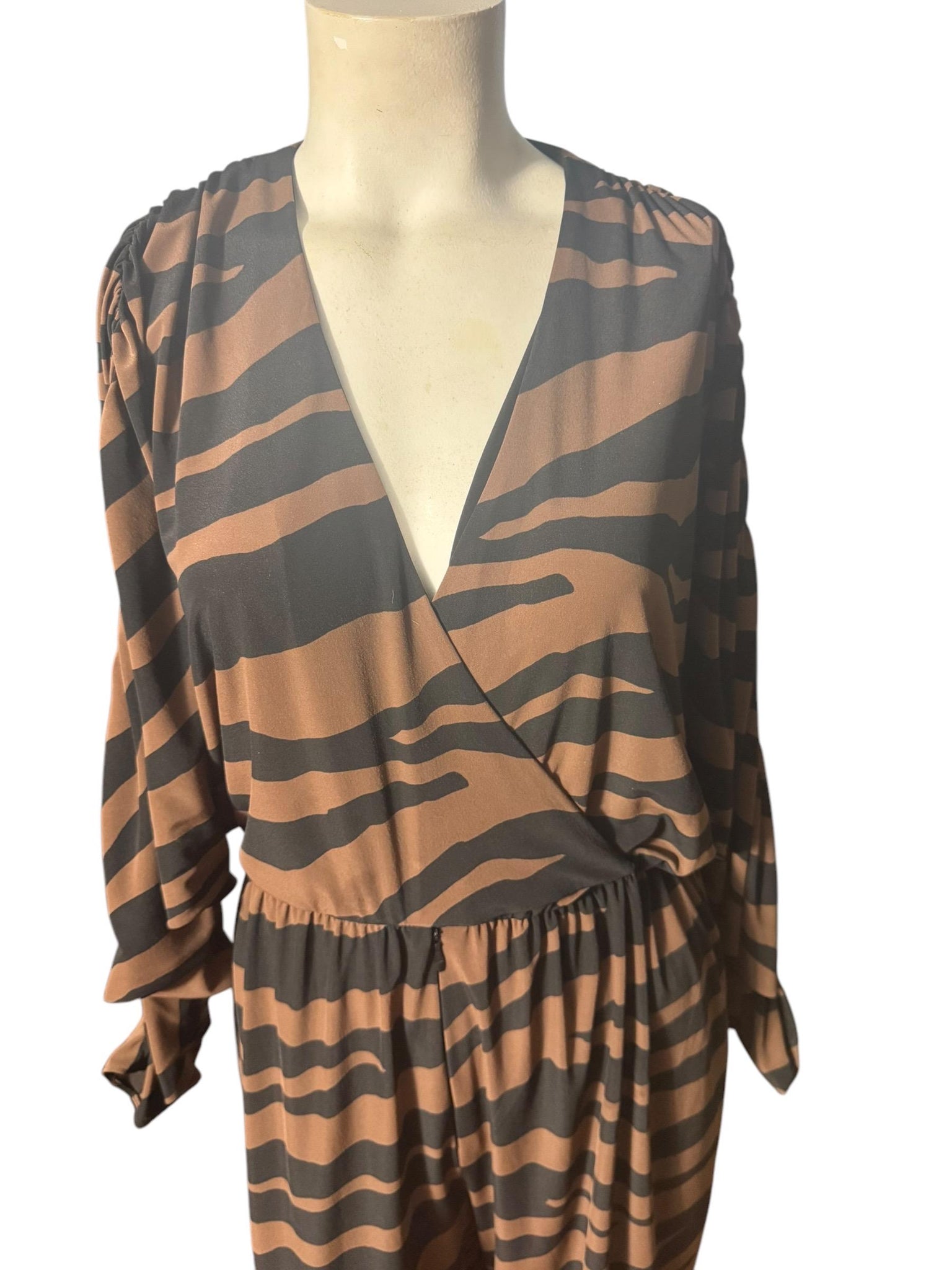 Vintage 80's black tiger jumpsuit M Pat Richards