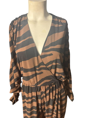 Vintage 80's black tiger jumpsuit M Pat Richards