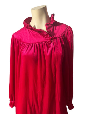 Vintage maroon velour robe M L lingerie