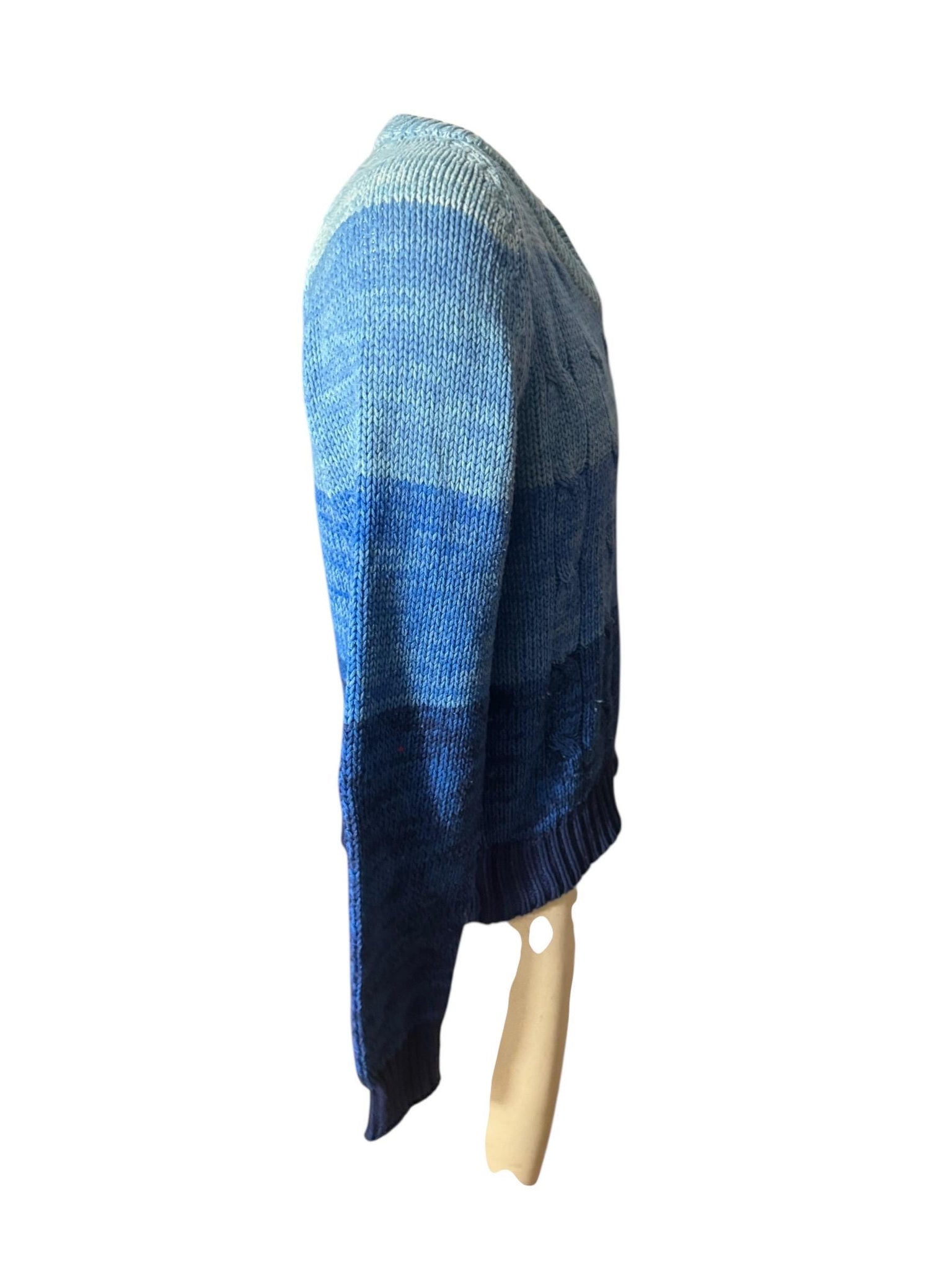Vintage blue striped men's V neck sweater M Youngbloods