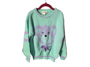 Vintage 80's kid's teddy bear sweater 7 Jet Set