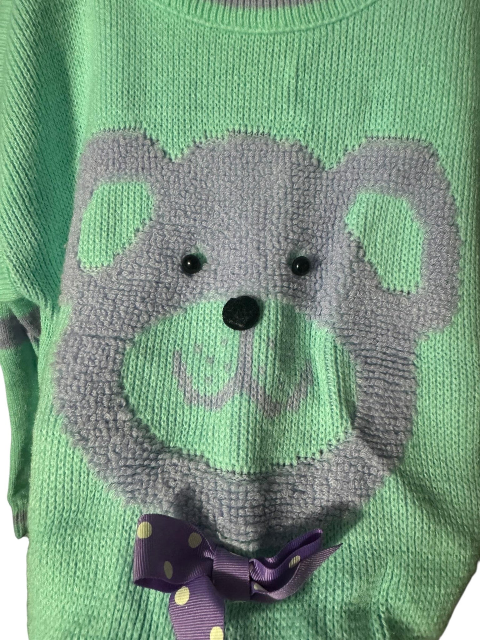 Vintage 80's kid's teddy bear sweater 7 Jet Set