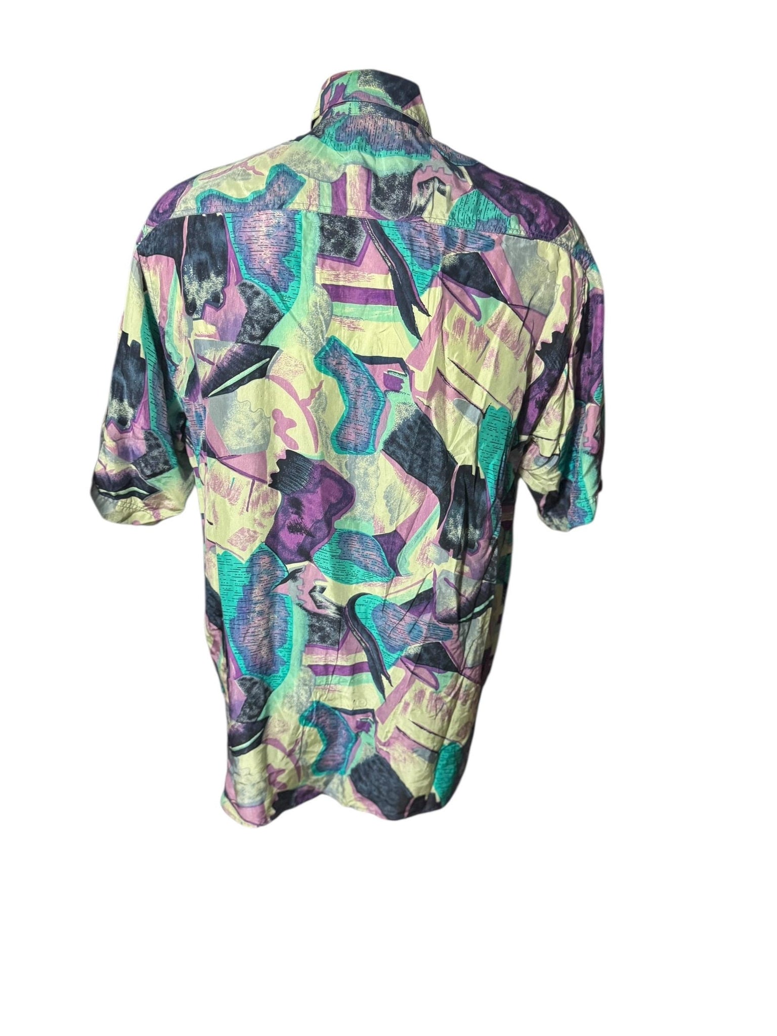 Vintage 80's silk men's shirt M Man's Fashion