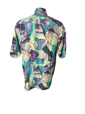 Vintage 80's silk men's shirt M Man's Fashion