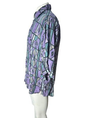 Vintage 80's silk men's shirt M Bruno