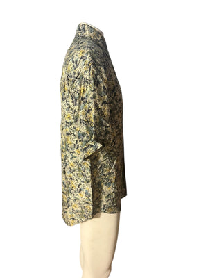 Vintage 80's silk men's shirt S Structure