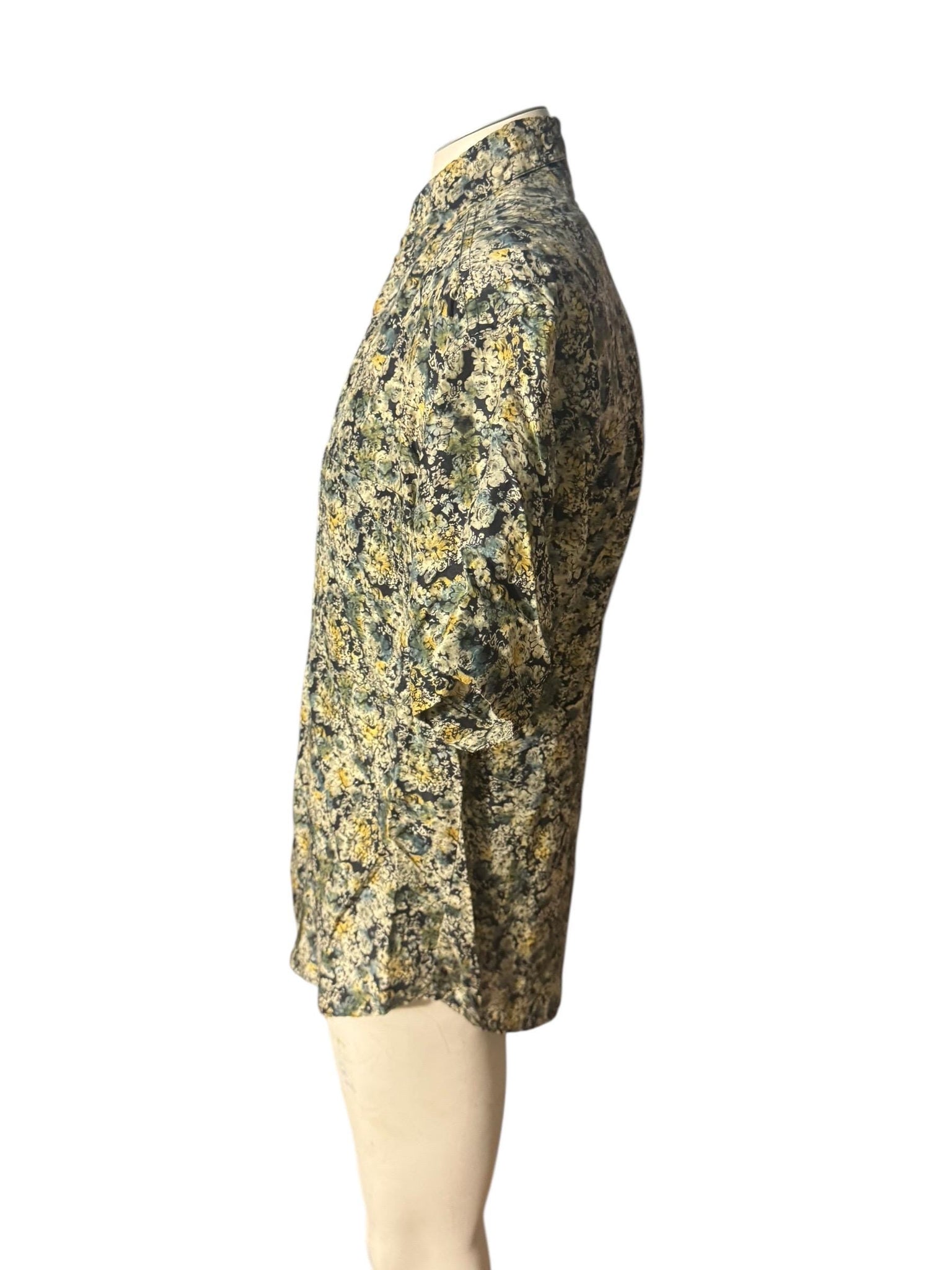 Vintage 80's silk men's shirt S Structure