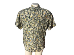 Vintage 80's silk men's shirt S Structure