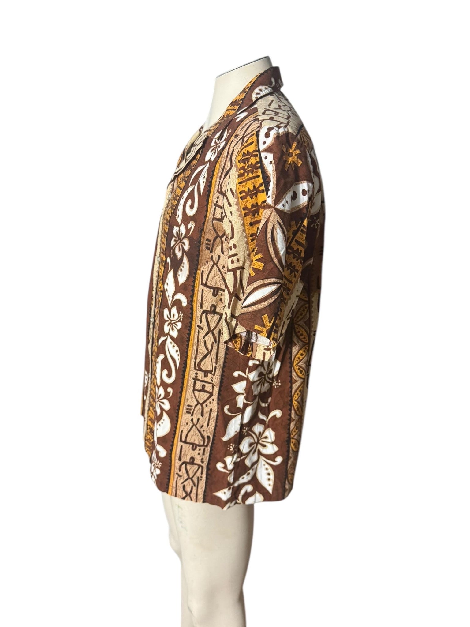 Vintage Hawaiian shirt tiki L Nui Nalu