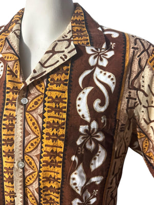 Vintage Hawaiian shirt tiki L Nui Nalu