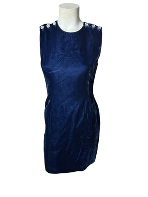 Vintage 80's blue velvet party dress 4 Liz Claiborne