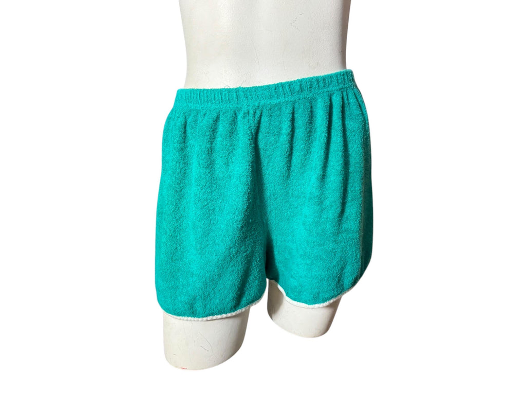 Vintage 80's green terry short shorts M Vanity Fair