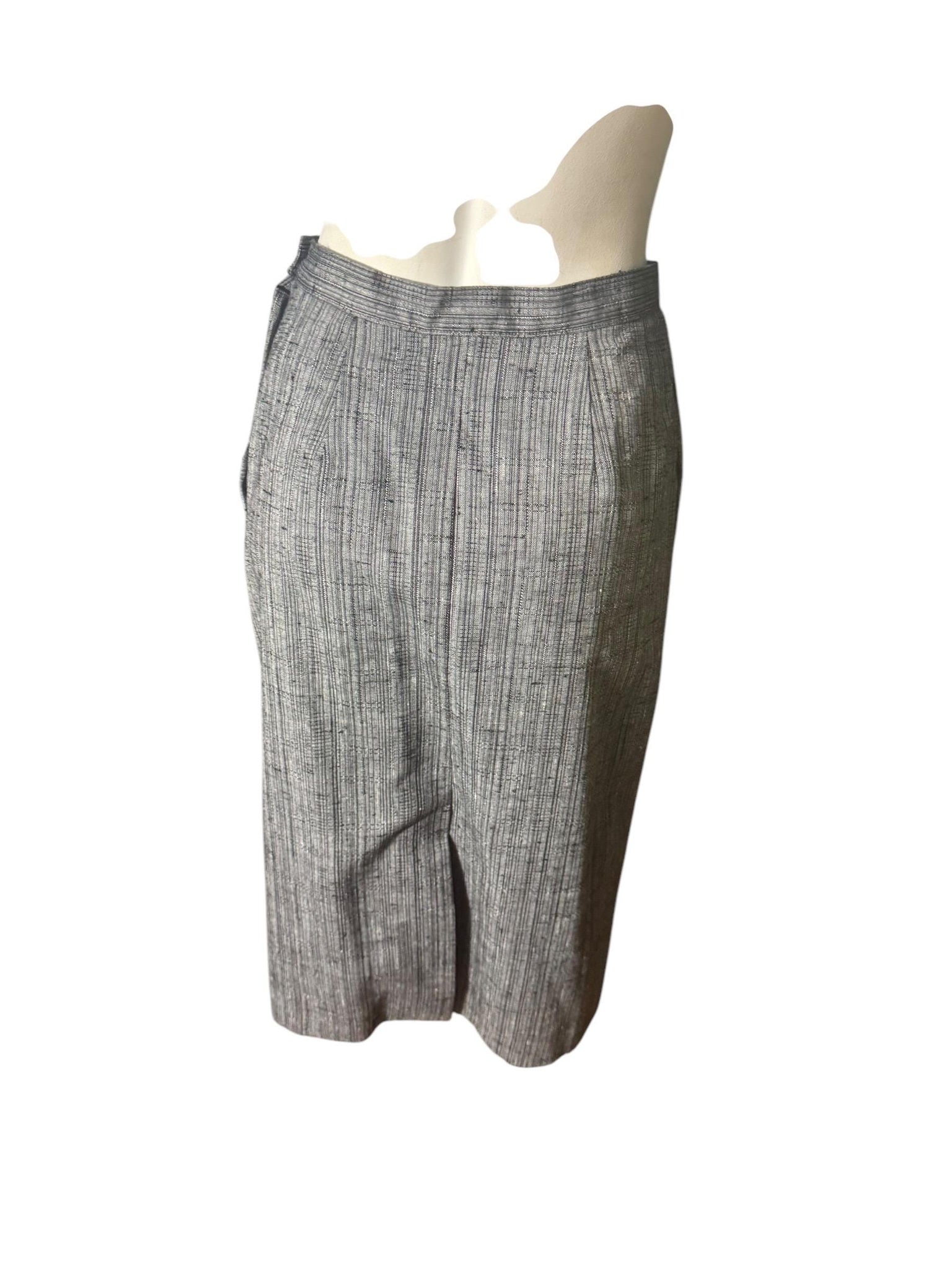 Vintage 80's black gray fitted skirt suit M Haberdasher