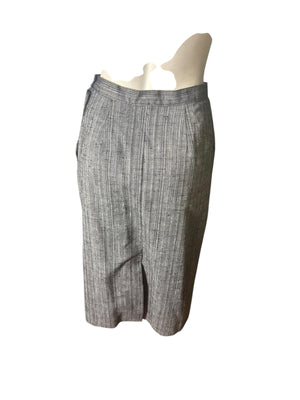 Vintage 80's black gray fitted skirt suit M Haberdasher