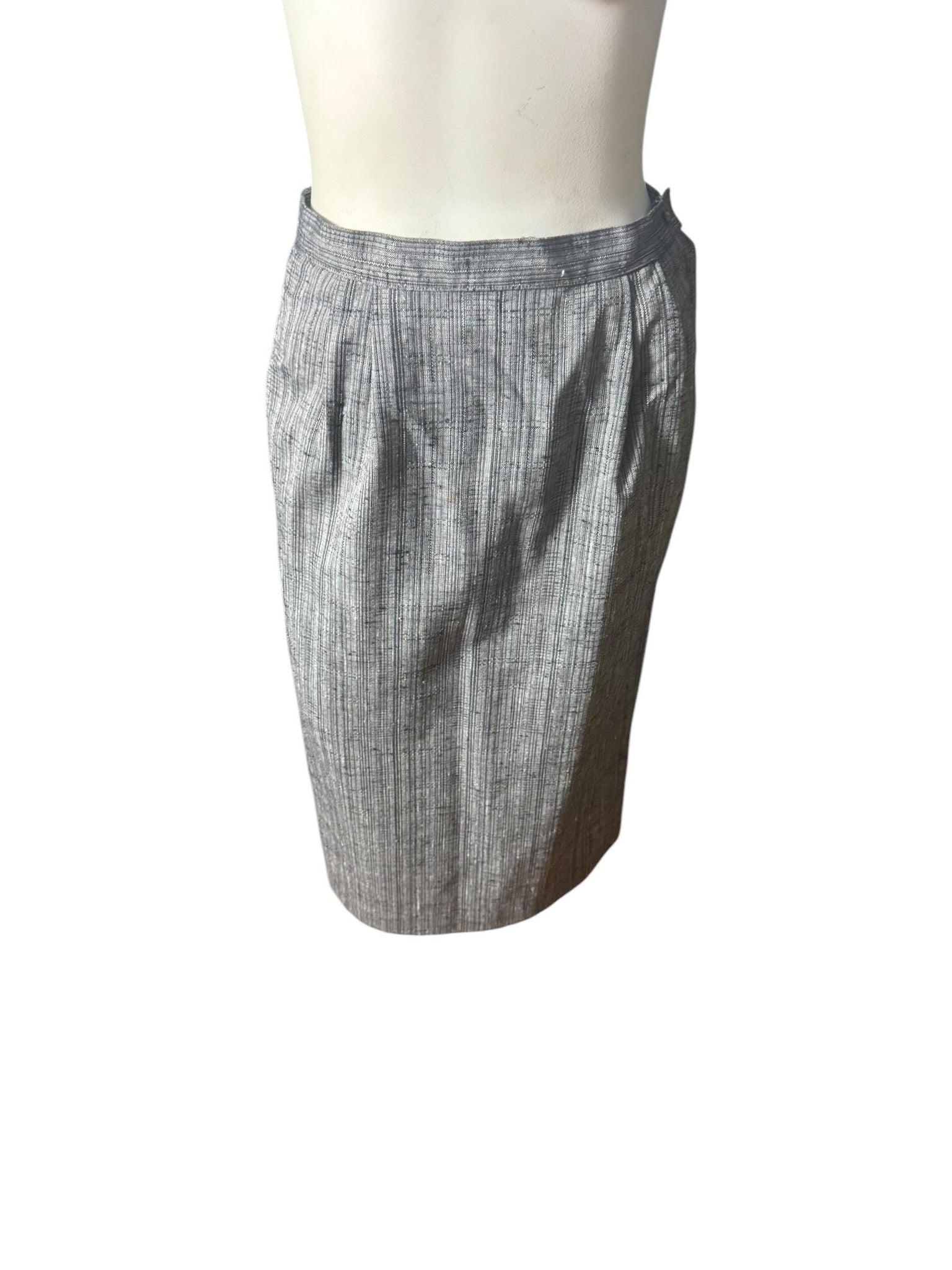 Vintage 80's black gray fitted skirt suit M Haberdasher